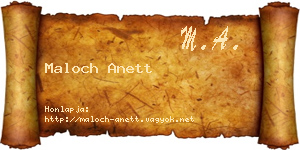 Maloch Anett névjegykártya